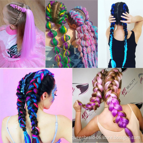 Hot Water Set Pre-Stretched Hair Extensions Ombre Synthetic Cheap Black Braiding Hair Prestretch Braid Hair Private Label